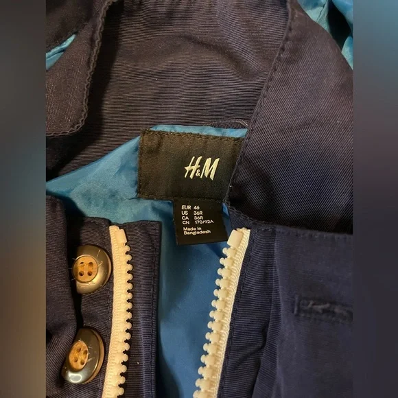 H&M Men’s Utility Jacket - Navy, Size S, Gently Used - Picture 5 of 12